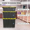 thumbnail image 7 of 8 PACK of Medium 12 Gallon Plastic Storage Bin Tote Organizing Container with Ultra Durable Secure Latching Lids, Stackable, Extra Strength Clear with Built in Handle - Black and Yellow, 7 of 7