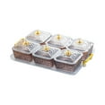 thumbnail image 2 of Juego de bandejas para frutos secos, plato para dulces, recipiente multiusos para almacenar alimentos, tarro para galletas Fumo gris 6 cuadrícula, 2 of 9