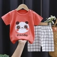 thumbnail image 4 of TOWED22 Toddler Baby Girl Boy Outfits 2 Piece Print Short Sleeve Round Neck Top T-Shirt Casual Cotton Shorts Sets Clothes(Orange,2-3 Y), 4 of 4