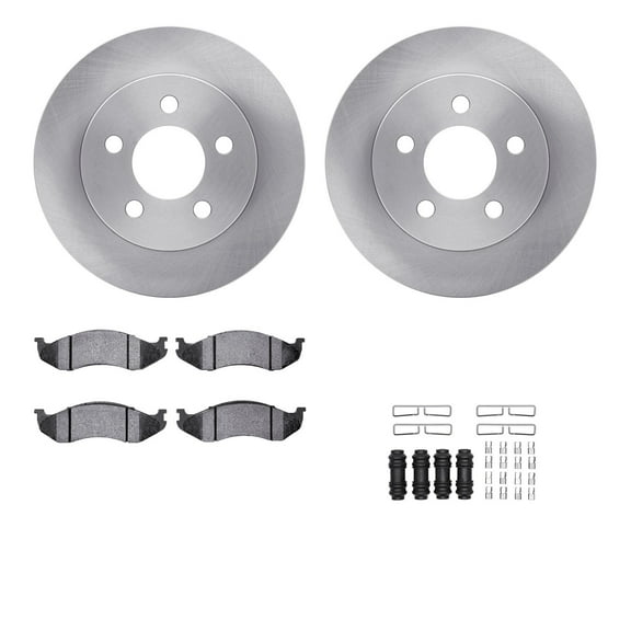 Dynamic Friction Company Front Brake Rotors with Ultimate Duty Performance Brake Pads includes Hardware 6412-42103