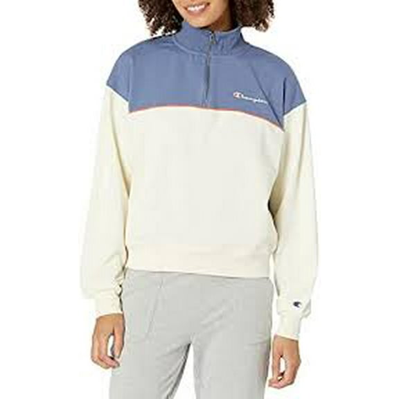 Champion womens Campus French Terry 1/2 Zip Mock Sweatshirt MEDIUM New