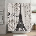 thumbnail image 7 of Vintage Paris Eiffel Tower Waterproof Polyester Shower Curtain for Bathroom with 12 Hooks, 72×72 in, 7 of 7