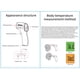 thumbnail image 4 of Cateissary Termómetro infrarrojo de plástico Tipo seguro Pantalla digital para la frente Termómetros alimentados por Medidor de temperatura para Termómetros Verde Cateissary HA000097-02B, 4 of 6
