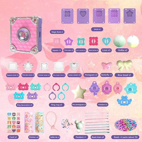 KOYPTL Jewelry Making Kits for Girls 3 4 5,DIY Friendship Bracelet Making Kit,Bracelet Necklace Ring Snap Set,Creative Activity Birthday Christmas Gift Party favor Toys for Kids Girls 3  Years Old