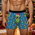 thumbnail image 2 of EliteGoogv Men Boxers Graphic Funny Underwear Fun print Christmas Men Shorts Blue XXL, 2 of 4