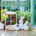 thumbnail image 3 of Plant Stand, 2 Tier Tall Metal Potted Holder Rack Robust Heavy Duty Corner Shelf Rustproof for Balcony Entryway Garden, 3 of 7