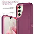thumbnail image 3 of I-HONVA For Samsung Galaxy S25/S24 Case,3-Layer Military Grade Drop Protection Anti-Slip Rugged Shockproof Dustproof Protection 6.2 inch Phone Case,Purple Pink, 3 of 7