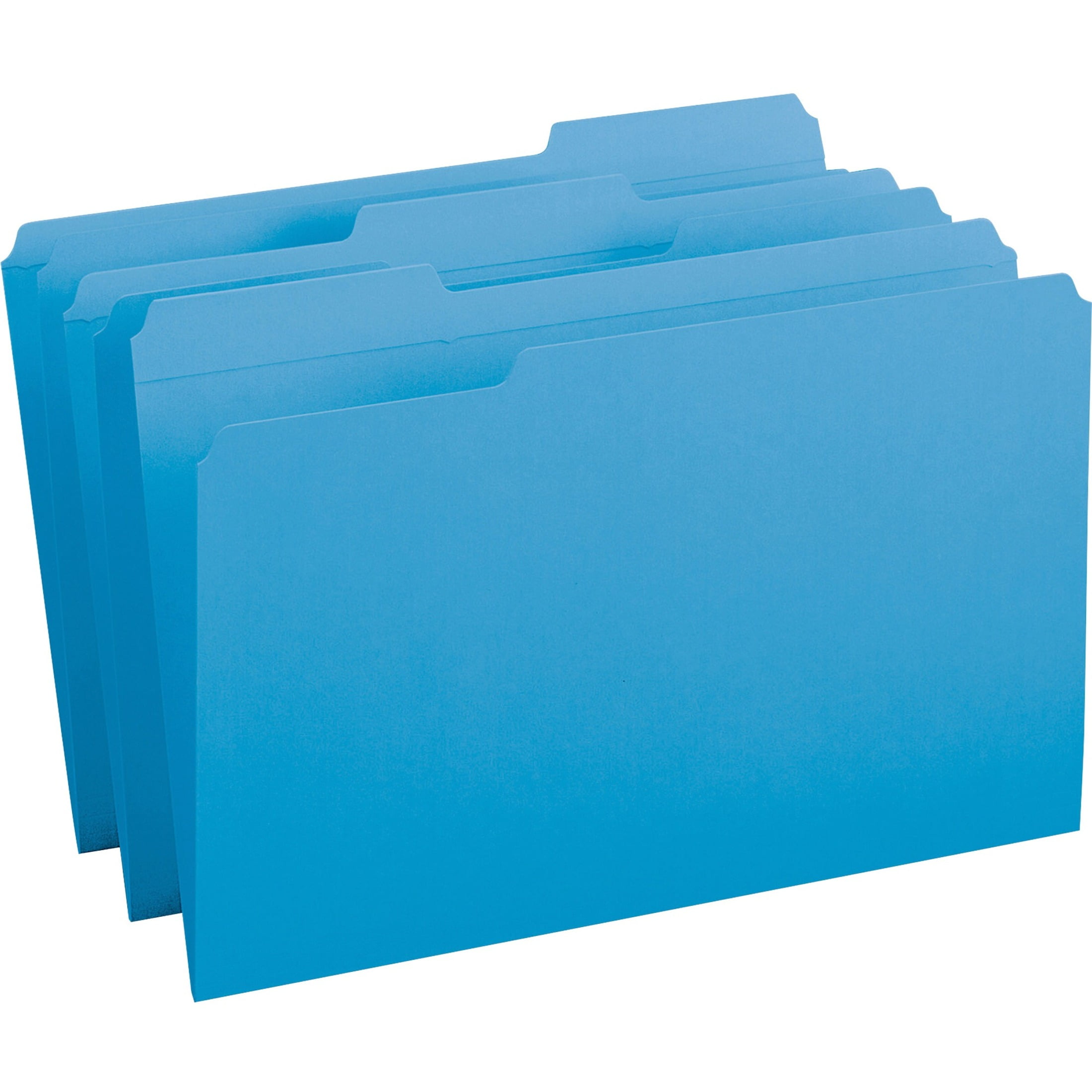 Smead 17034 File Folders, 1/3 Cut, Reinforced Top Tab, Legal, Blue, 100/Box