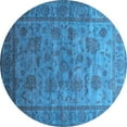 thumbnail image 1 of Ahgly Company Indoor Round Oriental Light Blue Industrial Area Rugs, 3' Round, 1 of 4