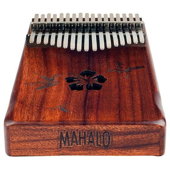 Mahalo Hibiscus Kalimba with Bag Walnut