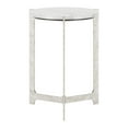 thumbnail image 3 of HomeRoots 576794 25 in. White & Silver Marble & Aluminum Round Cross Legs End Table, 3 of 5
