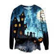 thumbnail image 6 of Duqingm 2026 Halloween Shirts for Women Long Sleeve Spooky Graphic Tees Vintage Festival Tops Crew Neck Sweatshirts Funny Gifts,M, 6 of 7
