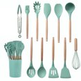 thumbnail image 5 of AAOMASSR Silicone Kitchenware Cooking Utensils Set Non-stick Cookware Spatula Shovel Egg Beaters Wooden Handle, 5 of 5