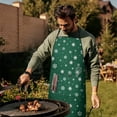 thumbnail image 3 of Green Christmas Snowflake Pattern Apron-Garden Aprons for Women with Pockets-Cotton Linen Waterproof Kitchen Cooking Gardening Aprons Adjustable for Kitchen,Cooking,BBQ and Salon 33"x27", 3 of 7