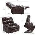 thumbnail image 4 of LEGAHOME Large Power Lift Recliner, Wide Seat Lift Chair for Big and Tall, Faux Leather Reclining Sofa with Heat and Massage, Brown, 4 of 9