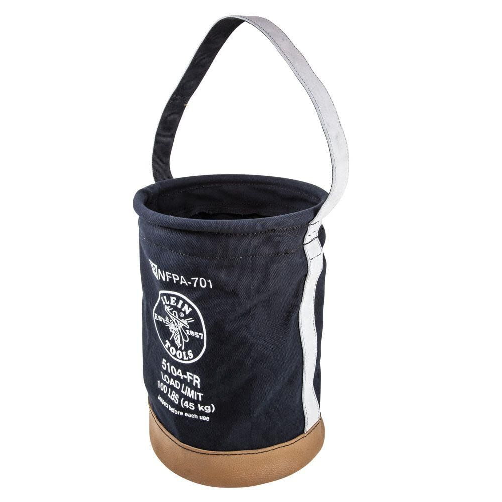Klein Tools 5104FR 12 in. Flame-Resistant Canvas Bucket - Black