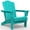 Aruba Blue, variant on VOUA Folding Adirondack Chair, HDPE Plastic Patio Chairs Perfect for Outdoor, Lawn, Garden, Deck, Outside, White