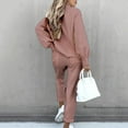 thumbnail image 4 of Women Fashion Casual Solid Shirt Hooded Blouse Pocket Pant Suit Pant Suits for Women Dressy plus Size plus Size Pant Suits for Women Wedding Guest Flower Pantsuit Women Winter Apparel Dresses for, 4 of 6
