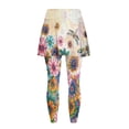 thumbnail image 6 of FUIALDOLG Abstract Hippie Flower Skirted Full Length Yoga Leggings with Pockets for Women Lady 70S 80S Clothes Dragonfly Tennis Skirt With Legging Tight Stretchy Athletic Pants,Size S, 6 of 7