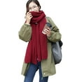 thumbnail image 1 of HAHDAXIA Unisex Scarf Solid Color Knitted Autumn Winter Japanese Korean Style Knitting Scarf for Dating, 1 of 7