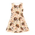 thumbnail image 3 of Renewold Hedgehog Girls A-Line Dresses Size 11-12 Years Fall Maple Leaves Summer Beach Dress Fashion Sleeveless Skater Dress Casual Tank Princess Dress, Thanksgiving Holiday, 3 of 6