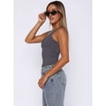 thumbnail image 4 of Women'S Sleeveless Square Neck Tank Top Double Layer Basic Crop Tops Summer Fitness Workout Casual Tops Grey M, 4 of 7