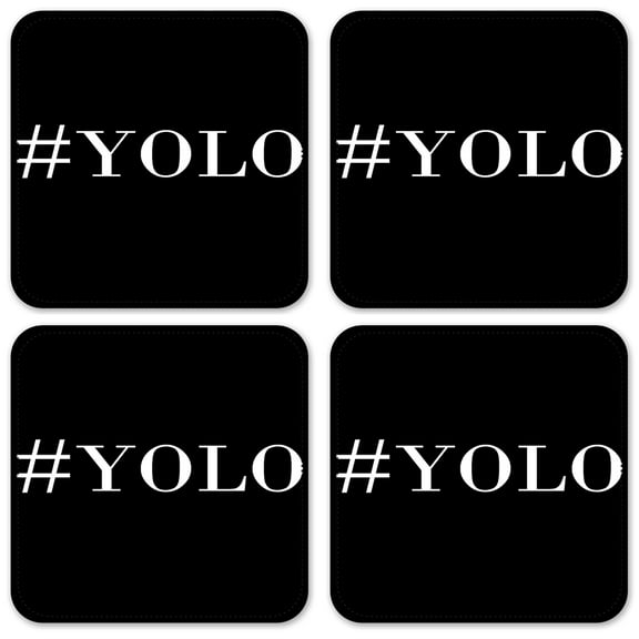 Vinyl Drink Coasters - Set of 4 - #YOLO