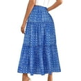 thumbnail image 4 of Maoxin Skirts for Women Ladies Printed Bohemian Commuting Elastic Waist Drawstring Skirt Plus Size Skirts for Women,Blue,5XL, 4 of 7