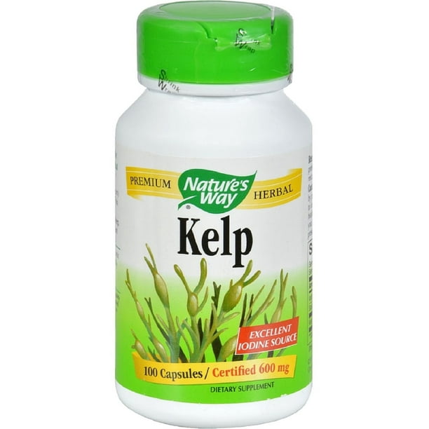 Nature's Way Kelp Capsules, 600 mg 100 ea - Walmart.com - Walmart.com