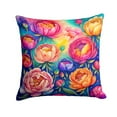 thumbnail image 2 of Colorful Peonies Fabric Decorative Pillow 14 in x 14 in, 2 of 2