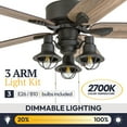 thumbnail image 5 of Prominence Home 50651-35 Sivan Farmhouse 52-Inch Aged Bronze Indoor Ceiling Fan, Lantern LED Multi-Arm Barnwood, Tumbleweed Blades, 5 of 15