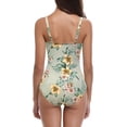thumbnail image 2 of Mujer La Traje de baño De Una Pieza Trajes de baño Sin Espalda Fruncida Impresión -Gray Green-E CH Impresión -Gray Green-E CH Xishao ropa, 2 of 2