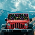 thumbnail image 3 of Uorisanigo Colorful Dog Paws Windshield Sun Shade for 2018-2024 Jeep Wrangler JL JLU & Gladiator JT-Blocks UV Rays Sun Visor Protector,Car Sunshade Keep Your Vehicle Cool, 3 of 7