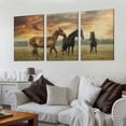 thumbnail image 2 of Shadudu Horses Field Sunset Canvas Print Triptych for Living Room Bedroom Office Wall Decor, Set of 3, 12x16 Inches Each 12"x16"x3pcs, 2 of 6