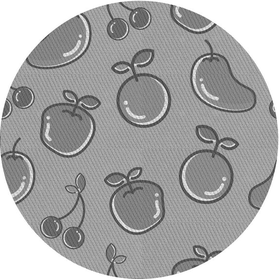 Ahgly Company Machine Washable Indoor Round Transitional Gray Cloud Gray Area Rugs, 8' Round