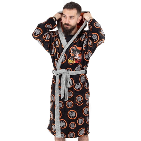 Guko Robe Dragon Ball Z Goku Dressing Gown Mens Black Pyjamas Robe Bathrobe ...