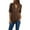 Coffee, variant on Front Zipper Shirt V Neck Long Sleeve Womens Shirts Casual Summer Chiffon Orange
