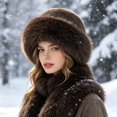 thumbnail image 3 of New winter hats for women, outdoor hats, Mongolian hats, imitation fur plush hats, thickened, warm, fashionable and exquisite hats, 3 of 3