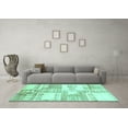 thumbnail image 3 of Ahgly Company Machine Washable Indoor Rectangle Abstract Turquoise Blue Modern Area Rugs, 5' x 7', 3 of 4