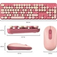 thumbnail image 5 of Teetheory Wireless Keyboard and Mouse Combo, Retro Keyboard with Round Keycaps, 2.4GHz Full-Sized Typewriter Keyboard, Cute Wireless Mouse for PC/Laptop/Mac/Windows XP/7/8/10 (Rose Pink-Colorful), 5 of 9