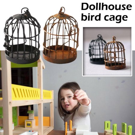 2PCS 1/12 Scale Miniature Bird Cage Model Furniture Decoration Accessories