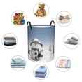 Snowman And Christmas Tree Large Laundry Basket with Handles Dirty
