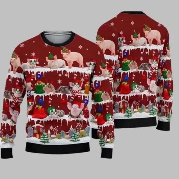 Pig Christmas 3D Christmas Sweater