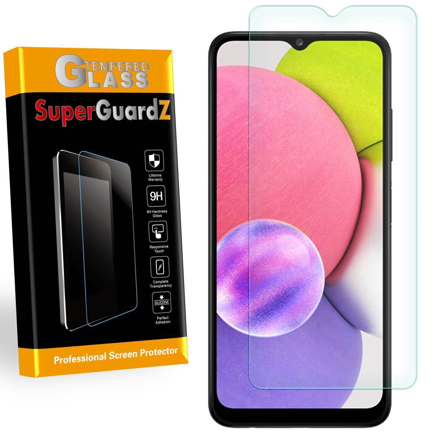 [3-Pack] For Samsung Galaxy A03s - SuperGuardZ Tempered Glass Screen Protector, 9H, Anti-Scratch, Anti-Bubble, Anti-Fingerprint