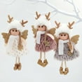 thumbnail image 1 of Xihbxyly Ángel Navideño, Adorno Colgante de Madera Artesanal, Diseño de Postura Sentada, Decoración para Árbol Festivo, Regalo Elegante, Decoración para Fiestas, 19 X 6 Cm, Juego de 3, 1 of 2