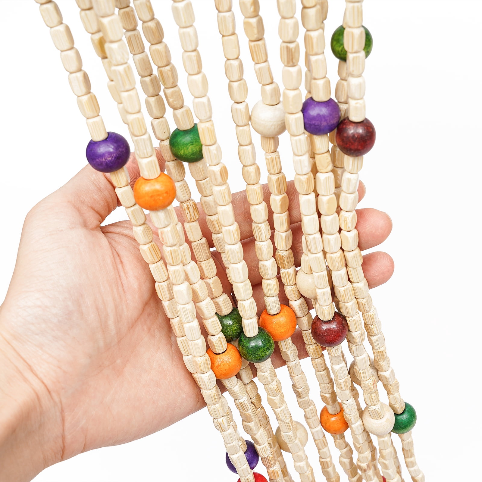 Natural Wooden Door Beaded Curtain, Doorway Beads, Front Door Decor Curtains, Color Door Curtain Beads
