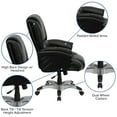 thumbnail image 6 of High Back Black LeatherSoft OverStuffed Swivel Ergonomic Office Chair with Arms, 6 of 12