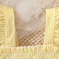 thumbnail image 6 of kpoplk Toddler Baby Girl Clothes Summer Linen Outfit Bows Ruffle Vest Shirts + Ruffled Short Set 12 18 24 Month 2T 3T(Yellow,4-5 Y), 6 of 8