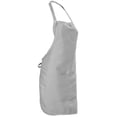 thumbnail image 3 of Unisex Butcher Full Width Apron with Long Ties, Adjustable Neck Strap, Grey, 3 of 4