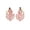 Pink, variant on Zircon Flower Earrings for Women, Champagne Gold Plated Earrings Dangle Drop, Floral Design Blue Zircon, Trendy Jewelry Gift Blue